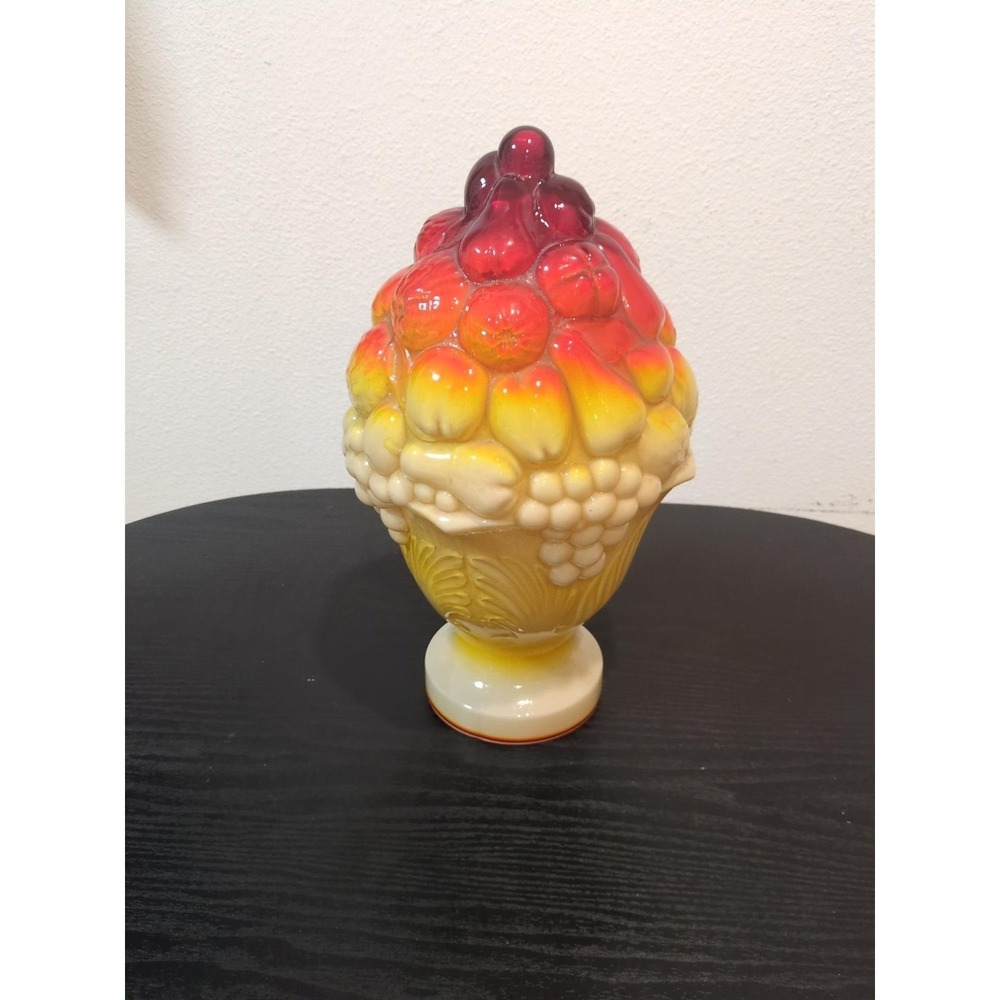 Vintage Murano Glass Fruit Basket Lamp Shade MCM Globe Ceiling Fixture Beautiful